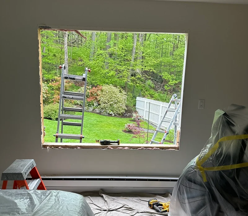 Removed the old windows, ready for install